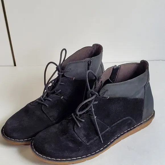 Clarks Black Tamitha Key Suede &amp;‎ Leather boots