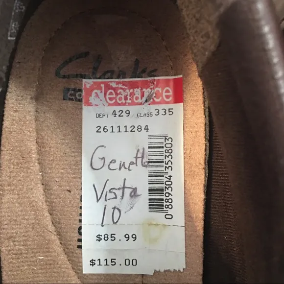 Clark’s Collection Brown Leather Shoes NWT