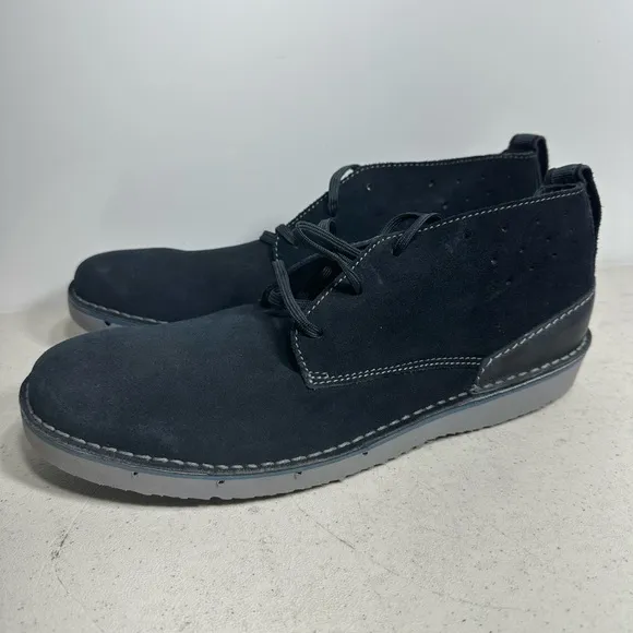 Clarks Collection Men’s Shoes Chukka Boots Suede Blue Size 10,5 Navy