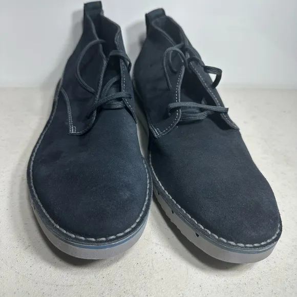 Clarks Collection Men’s Shoes Chukka Boots Suede Blue Size 10,5 Navy
