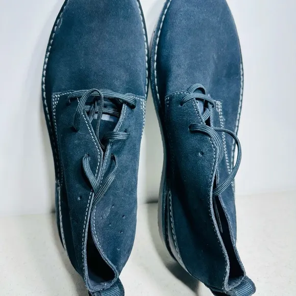 Clarks Collection Men’s Shoes Chukka Boots Suede Blue Size 10,5 Navy