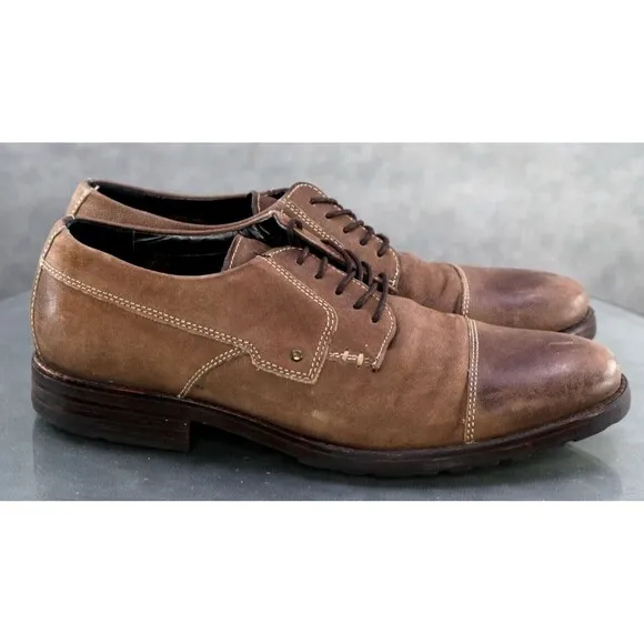 Clarks Denton Men's Cap Toe Comfort Dress Shoes Size 10.5 Leather Brown