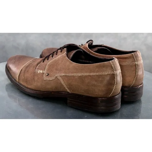 Clarks Denton Men's Cap Toe Comfort Dress Shoes Size 10.5 Leather Brown