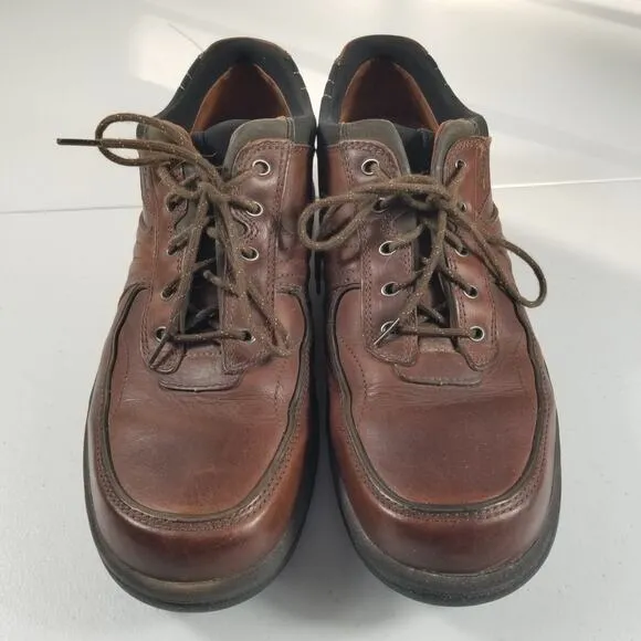 Clarks Men's  Brown Leather Travel Trek Lace Up Shoes Size 11 1/2 W