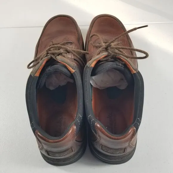 Clarks Men's  Brown Leather Travel Trek Lace Up Shoes Size 11 1/2 W