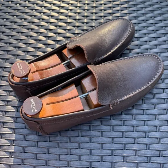 Clarks Mens Driving Loafers Hamilton Moccasin Leather Comfort Shoes Brown 11.5M