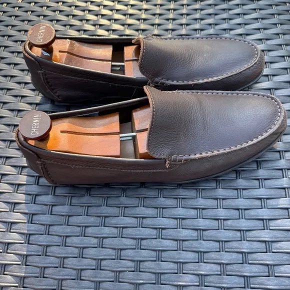Clarks Mens Driving Loafers Hamilton Moccasin Leather Comfort Shoes Brown 11.5M