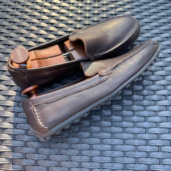 Clarks Mens Driving Loafers Hamilton Moccasin Leather Comfort Shoes Brown 11.5M