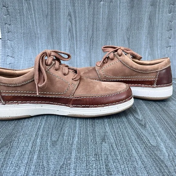 Clarks Men's Nature 5 Lo Leather Shoes Dark Tan‎ Mens 9 M