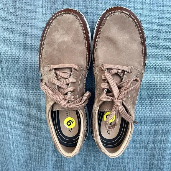 Clarks Men's Nature 5 Lo Leather Shoes Dark Tan‎ Mens 9 M