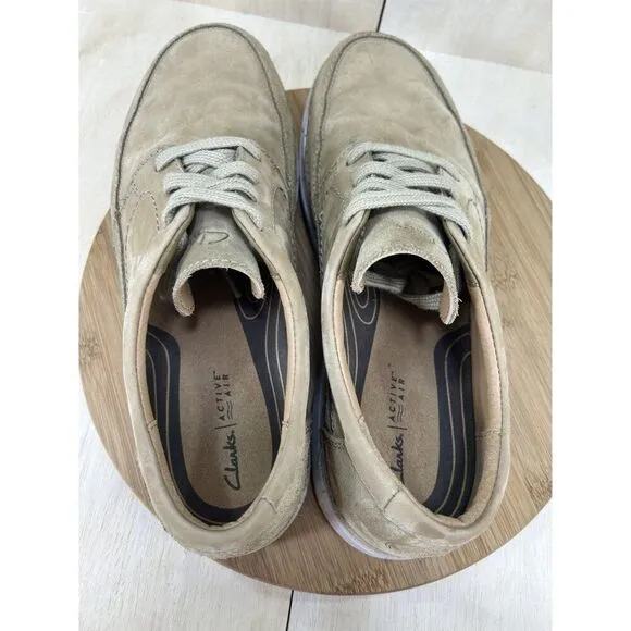 Clarks Nature 5 Lo Tan leather Casual Loafer Shoes Mens Size 13 WIDE