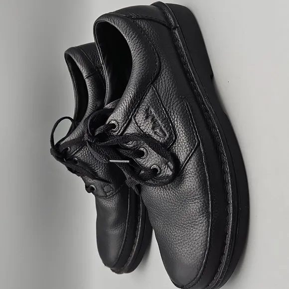CLARKS Nature II Size 12M Black Leather Lace Up Shoes, Active Air