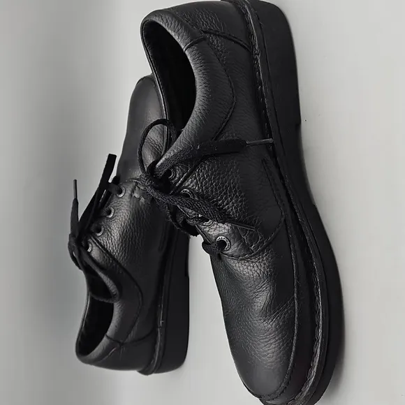 CLARKS Nature II Size 12M Black Leather Lace Up Shoes, Active Air