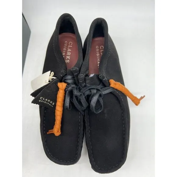 Clarks Original Wallabee Black Suede Wedge Size 9