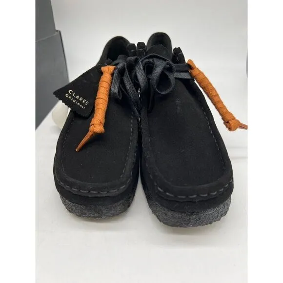 Clarks Original Wallabee Black Suede Wedge Size 9