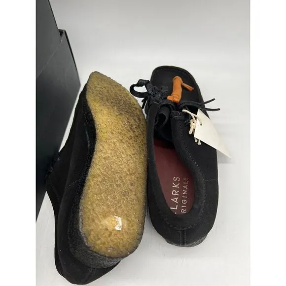 Clarks Original Wallabee Black Suede Wedge Size 9