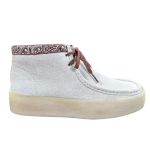 Clarks Wallabee Cup Men's Size 8 Boots 26167977 White Gray Suede Lace Up Chukka