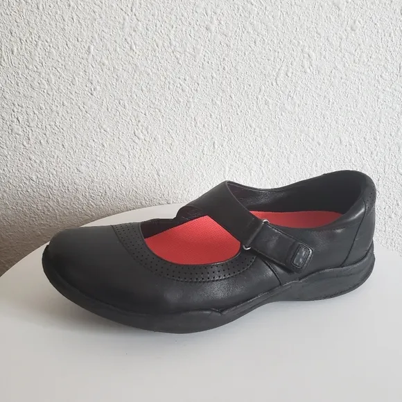 Clarks Women Mary Jane Comfy Black Leather Shoes
