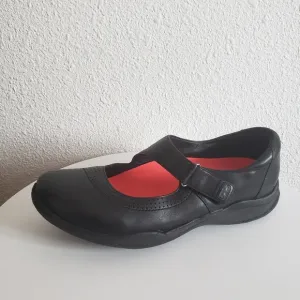 Clarks Women Mary Jane Comfy Black Leather Shoes