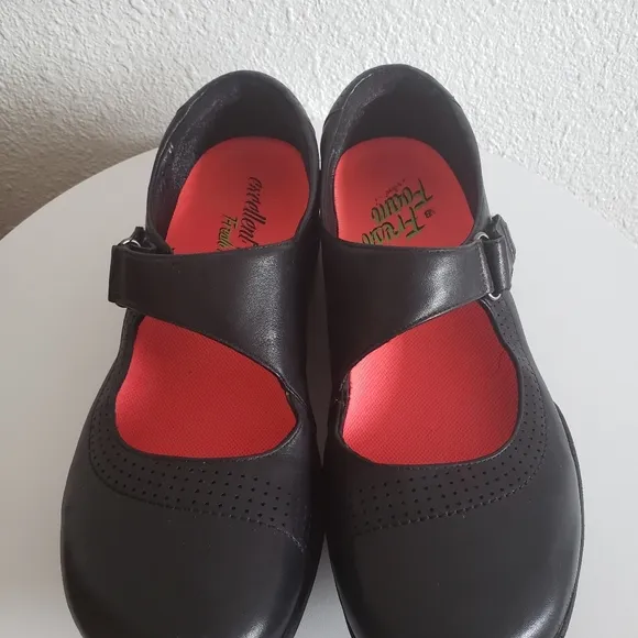 Clarks Women Mary Jane Comfy Black Leather Shoes