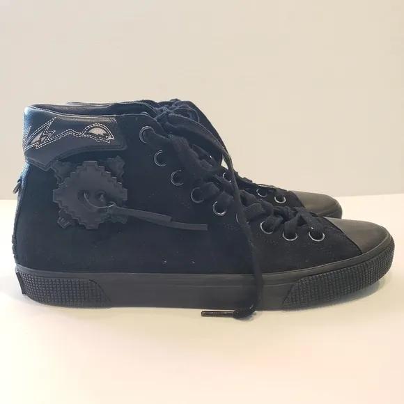 Coach Black Suede High Top Shoes Tassel Sneakers
