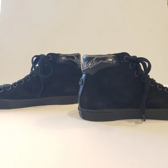 Coach Black Suede High Top Shoes Tassel Sneakers