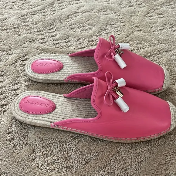 Coach Cassidy Pink Espadrille Mules Size 11