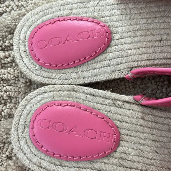 Coach Cassidy Pink Espadrille Mules Size 11