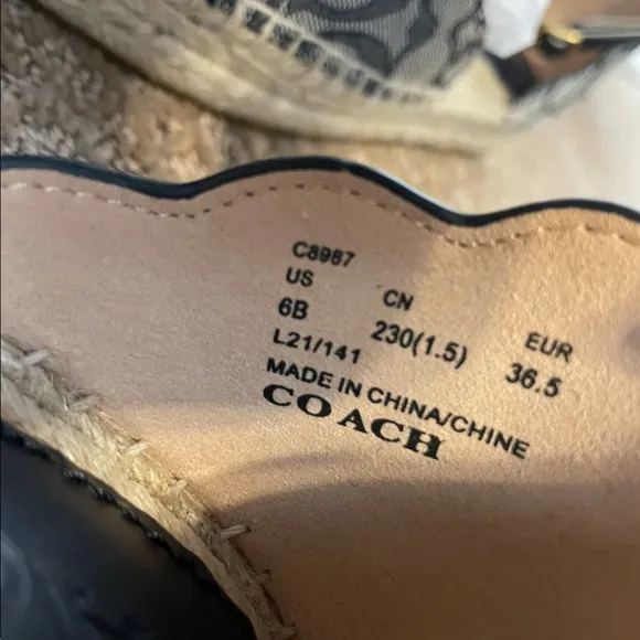 Coach Dillon Flatform Espadrille Sandals midnight navy size 6