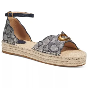 Coach Dillon Flatform Espadrille Sandals midnight navy size 6