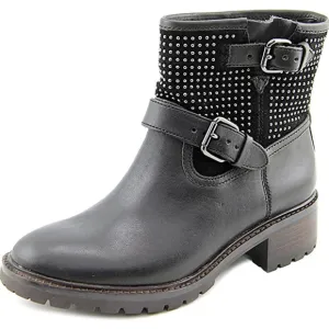 Coach Gates Studded Black Leather Moto Boots Sz 7B