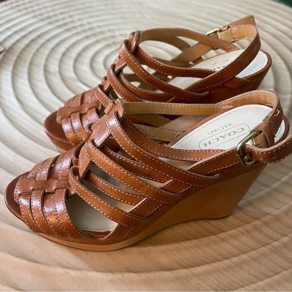 Coach‎ Genuine Leather Wedges Shoes