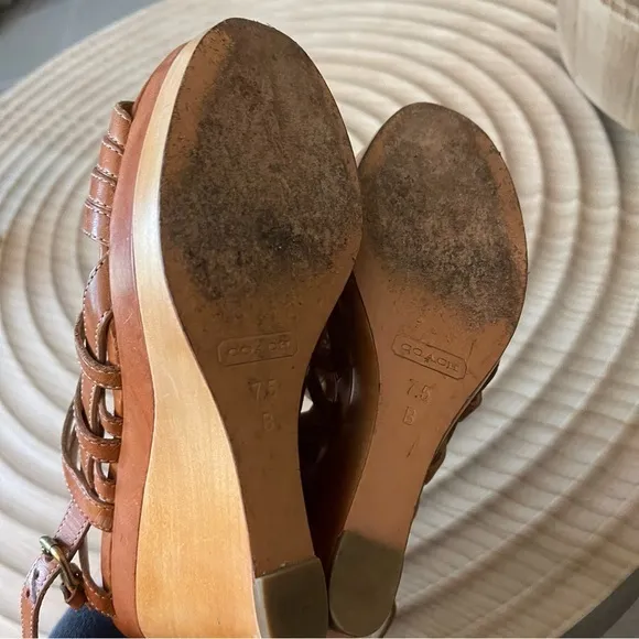 Coach‎ Genuine Leather Wedges Shoes