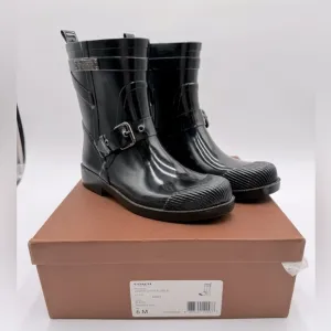 Coach - Lester Shiny Rubber Rain Boots - size 6 in box