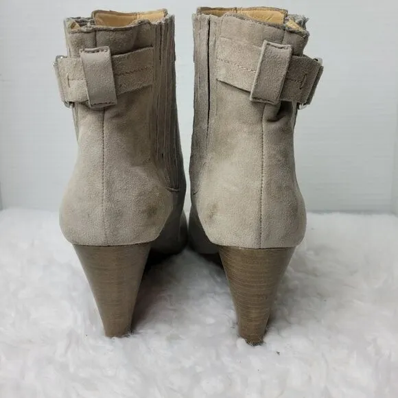 Coach Letty Womens Size 9.5 B Gray  Suede Ankle Wedge Heel Boots Bootie