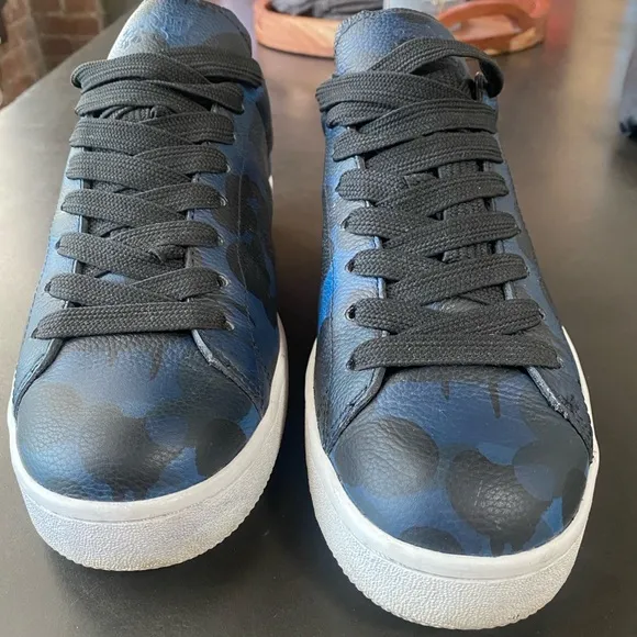 COACH Men's Blue Camouflage Sneakers