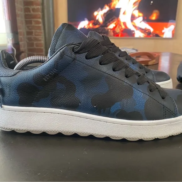 COACH Men's Blue Camouflage Sneakers