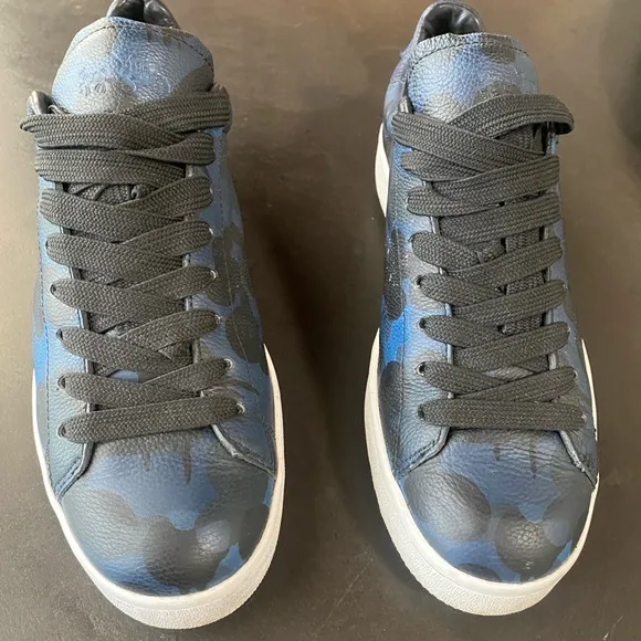 COACH Men's Blue Camouflage Sneakers