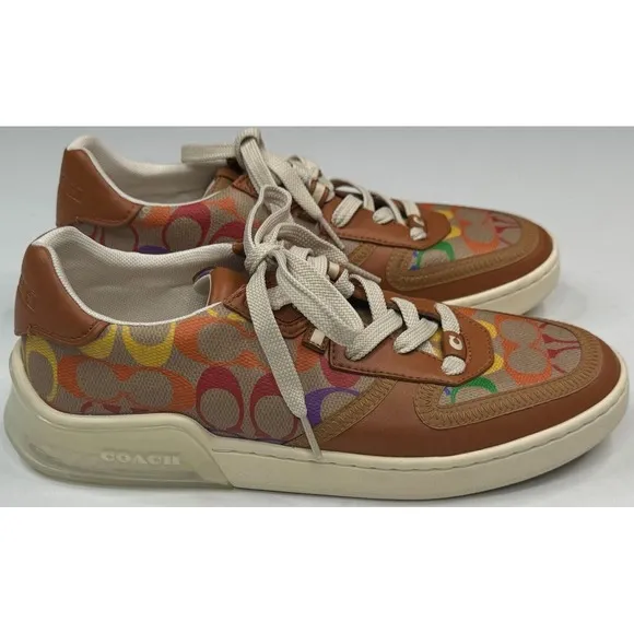 Coach Men's City Sole Court Sneaker Pride Rainbow Signature Size 8.5 D