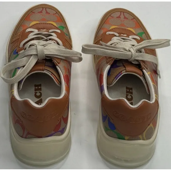 Coach Men's City Sole Court Sneaker Pride Rainbow Signature Size 8.5 D