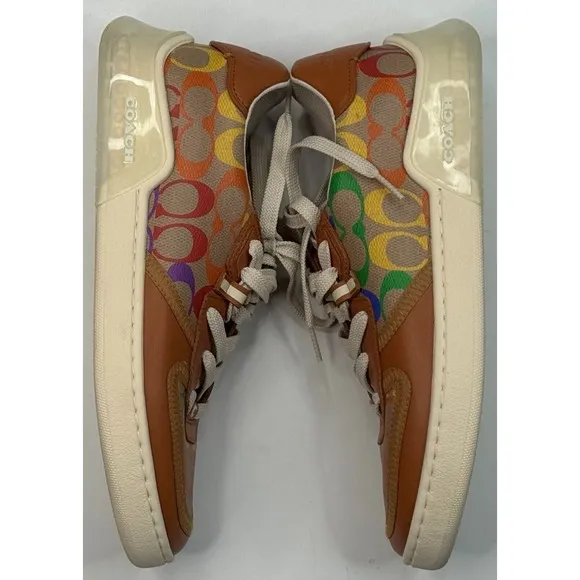 Coach Men's City Sole Court Sneaker Pride Rainbow Signature Size 8.5 D