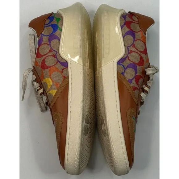 Coach Men's City Sole Court Sneaker Pride Rainbow Signature Size 8.5 D