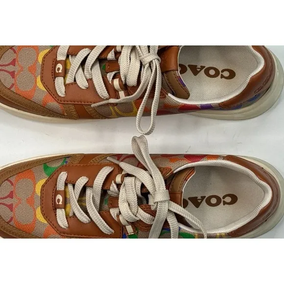 Coach Men's City Sole Court Sneaker Pride Rainbow Signature Size 8.5 D