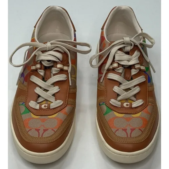 Coach Men's City Sole Court Sneaker Pride Rainbow Signature Size 8.5 D