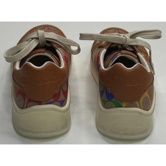 Coach Men's City Sole Court Sneaker Pride Rainbow Signature Size 8.5 D