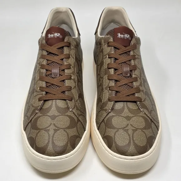 COACH Signature Low Top Sneaker Khaki/Saddle G4949 Men's Size 13 D EU 47 New