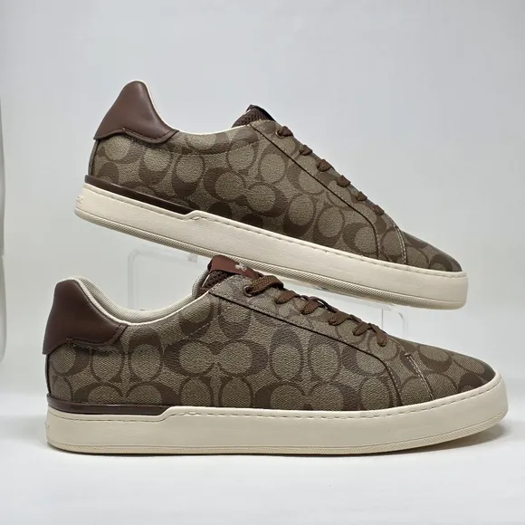 COACH Signature Low Top Sneaker Khaki/Saddle G4949 Men's Size 13 D EU 47 New
