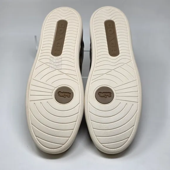 COACH Signature Low Top Sneaker Khaki/Saddle G4949 Men's Size 13 D EU 47 New