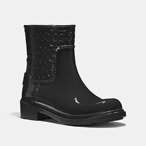 Coach | Signature Rain Rubber Low Top Boots in Black | 6