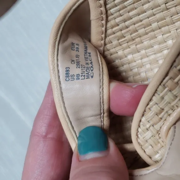 Coach Talina Platform Raffia Dress Sandals, espadrilles, chunky heel, new, sz 9